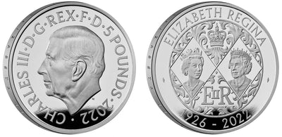 アンティークコインギャラリア 2022 チャールズ3世 新国王 エリザベス2世追悼記念 5ポンドプルーフプラチナ貨 ピエフォー（倍厚）
