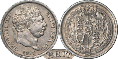 kosuke_dev イギリス ジョージ3世 RRITTエラー 1817年 シリング銀貨 未使用