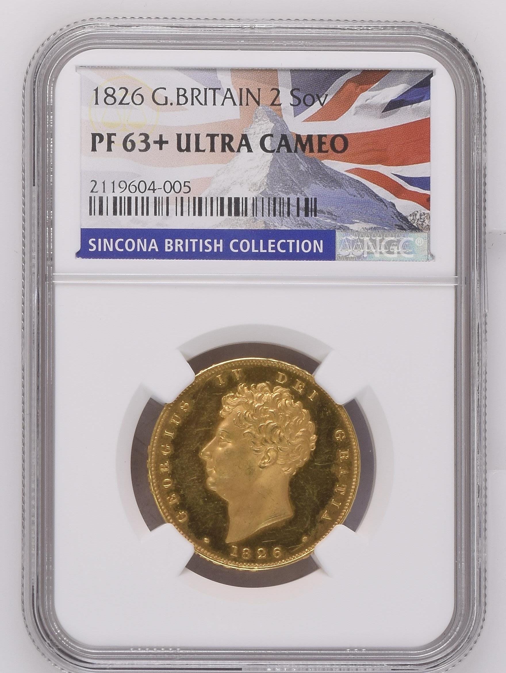 1826年 イギリス ジョージ4世 2ポンド金貨 PF63+UCAM | アンティーク