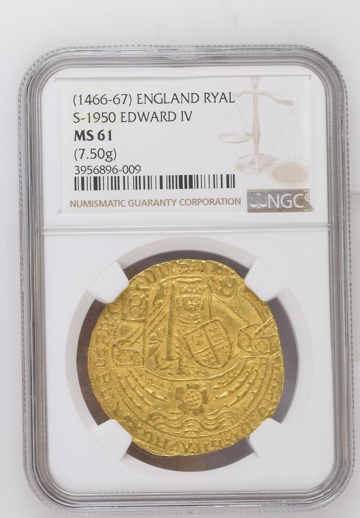 アンティークコインギャラリア 1466-1467 イギリス エドワード4世 ローズノーブル金貨 MS61