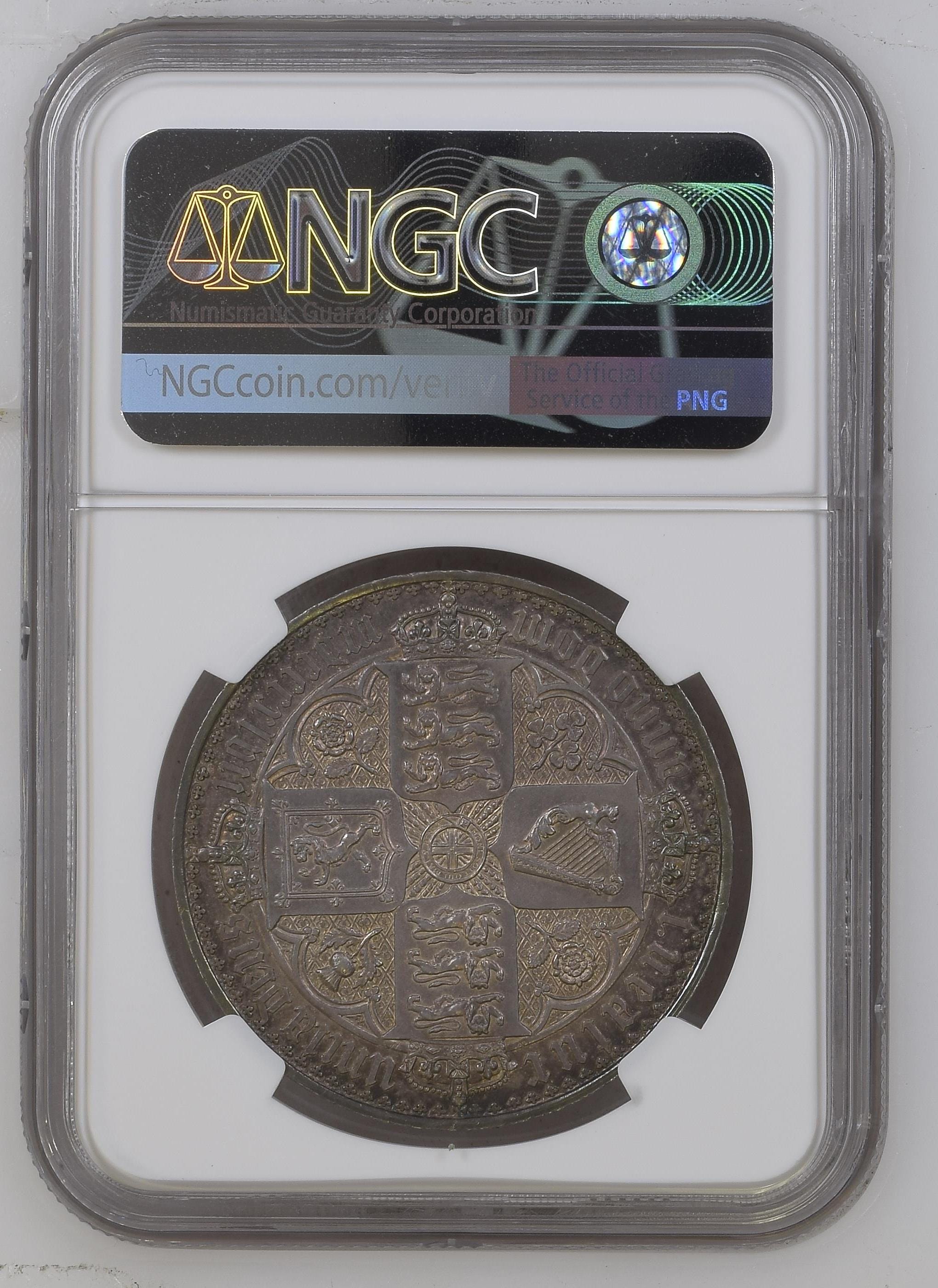 1847 イギリス ヴィクトリア女王 ゴシッククラウン銀貨 UNDECIMO NGC