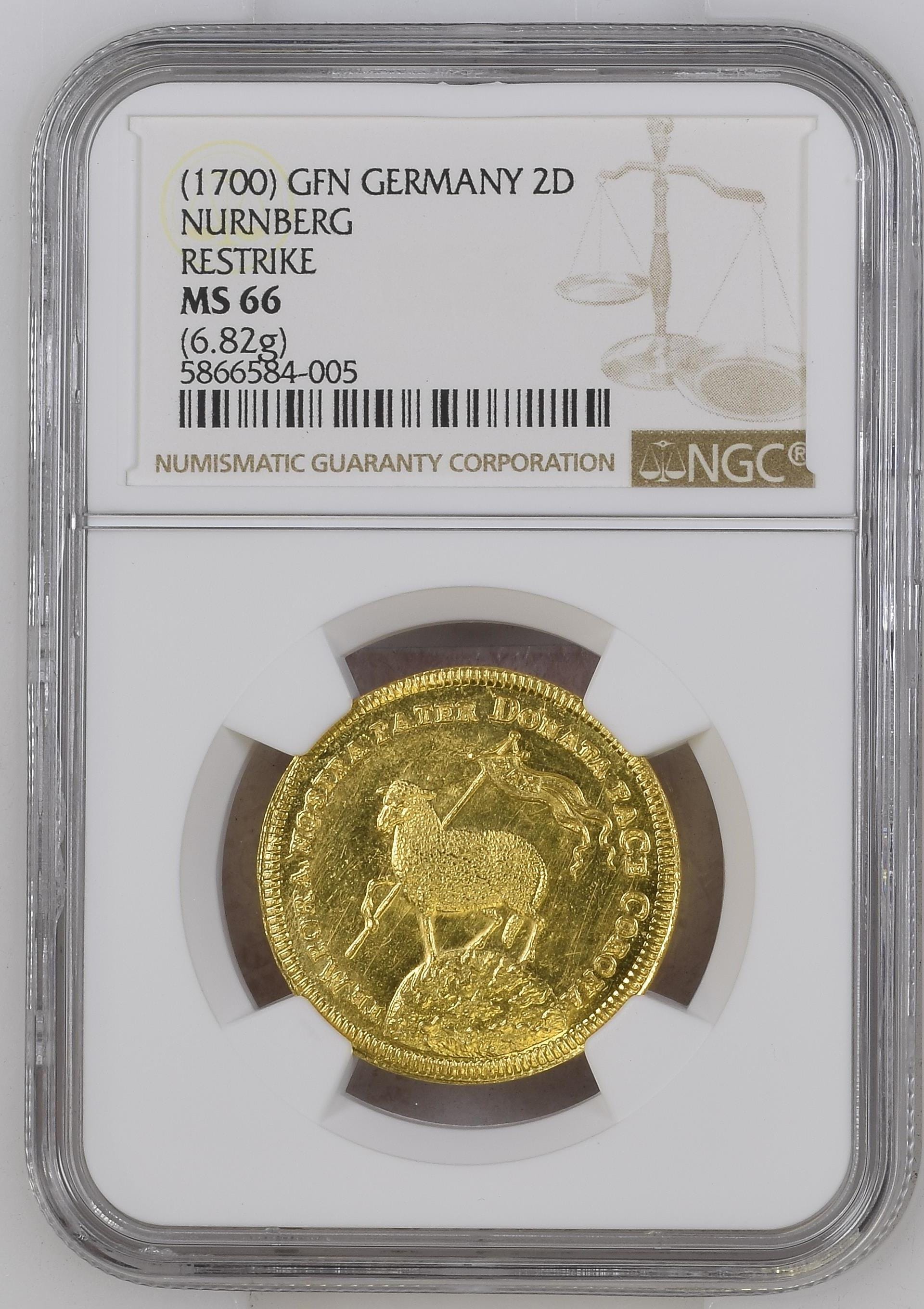 1700 CGL 希少ミント ニュルンベルグ ダカット 金貨 NGC MS61 - 工芸品