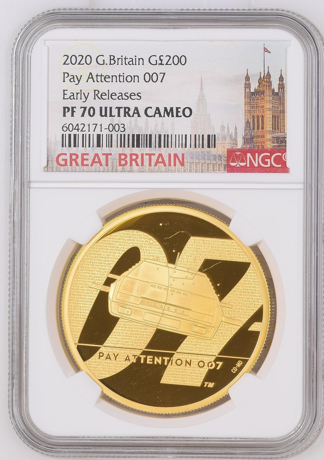 2020年 イギリス 007 ジェームズ・ボンド 2オンス金貨 第二弾 Pay attention NGC PF70UCAM Early R |  アンティークコインギャラリア