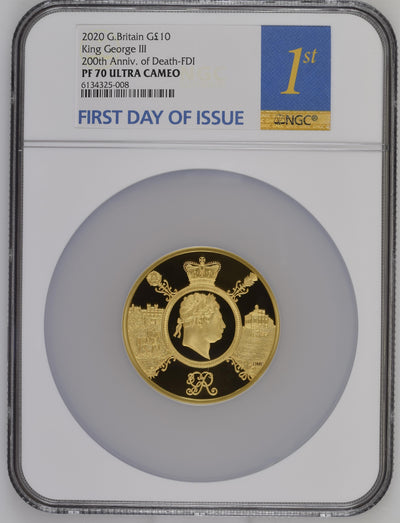 アンティークコインギャラリア 2020年 イギリス ジョージ3世 没後200周年記念 5オンス金貨 NGC PF70UCAM