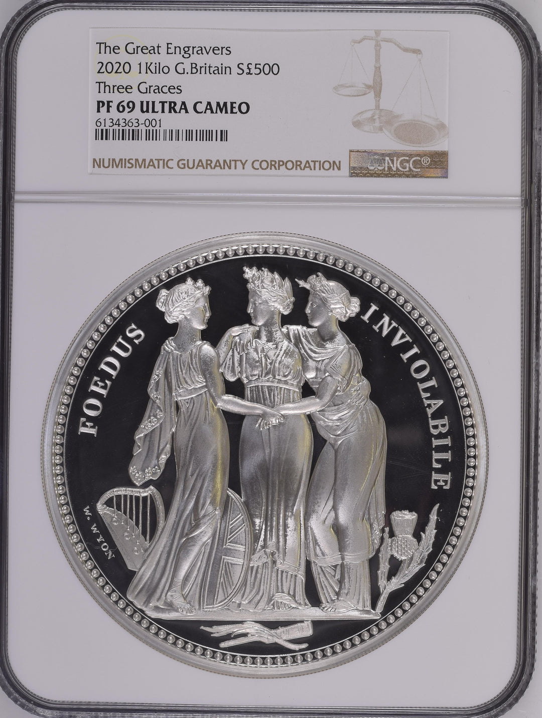 アンティークコインギャラリア 2020年 イギリス ロイヤルミント スリー・グレイセス 1キロ銀貨 PF69UCAM