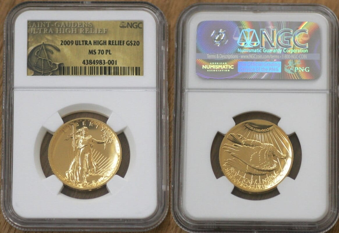 【NGC MS70PL】2009年 ウルトラハイレリーフ 20ドル金貨 箱・リーフレット付属 | アンティークコインギャラリア