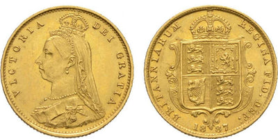 kosuke_dev イギリス ヴィクトリア 1887年 ハーフソブリン金貨 未使用