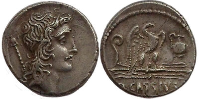 Roman Republican Q. Cassius Longinus AR denarius 55BC