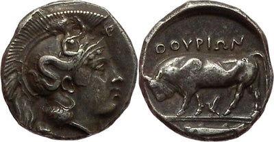 kosuke_dev 古代ギリシャ ルカニア トリオイ 紀元前410-400年 ノモス銀貨 Choice 美品