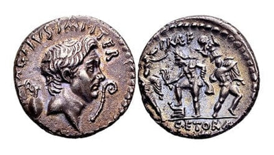 kosuke_dev 古代ローマ セクスタス・ポンペイ 紀元前42-40年 デナリウス銀貨 極美品