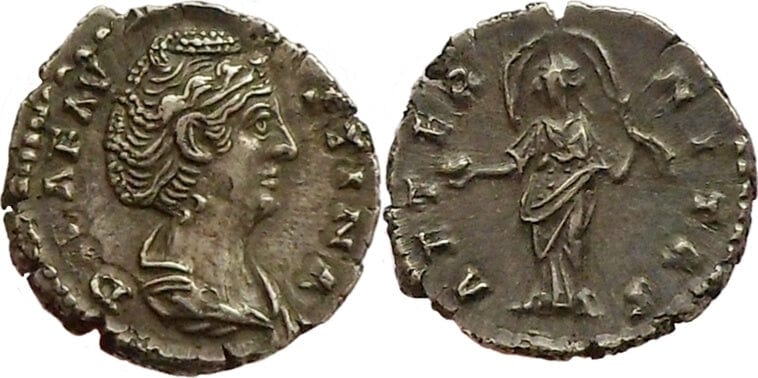 kosuke_dev 古代ローマ ファウスティナ・ミノル 141年以後 デナリウス銀貨 美品