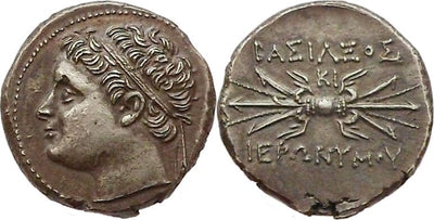 kosuke_dev 古代ギリシャ シチリア島 シラクサ 紀元前215年 10リトラ銀貨 Ch 極美品
