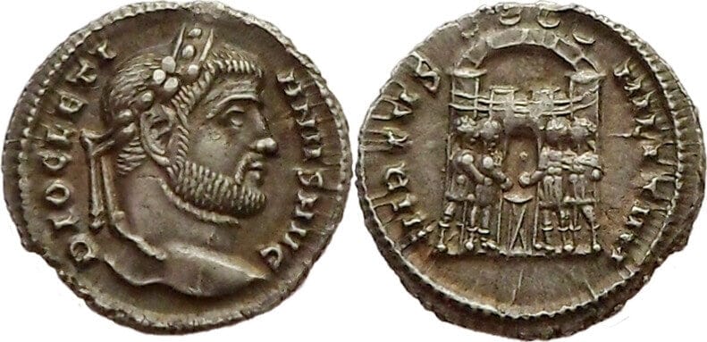 284年古代ローマ ディオクレティアヌス アルジェンテウス銀貨 NGC MS