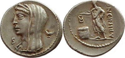 kosuke_dev 古代ローマ カッシウス・ロンギヌス 紀元前63年 デナリウス銀貨 極美品