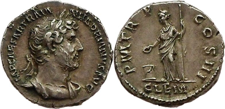 kosuke_dev 古代ローマ ハドリアヌス 119-122年 デナリウス銀貨 美品