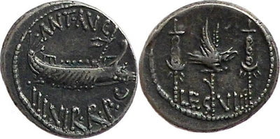 kosuke_dev 古代ローマ マルクス・アントニウス 紀元前32-31年 デナリウス銀貨 極美品