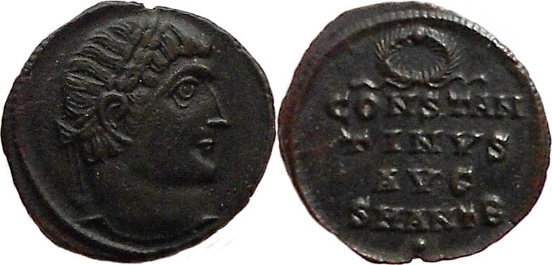kosuke_dev 古代ローマ コンスタンティヌス1世 324-325年 フォリス銅貨 美品