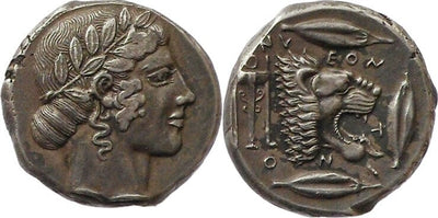 kosuke_dev 古代ギリシャ シチリア島 レオンティノイ 紀元前460-450年 テトラドラクマ銀貨 極美品