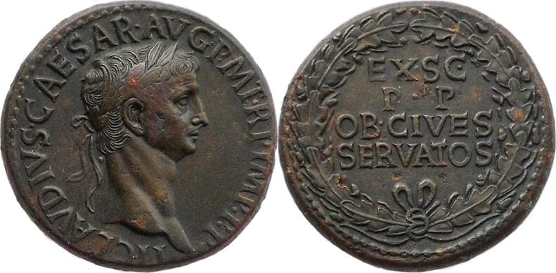 kosuke_dev 古代ローマ クラウディウス 42-43年 セステルティウス銅貨 極美品