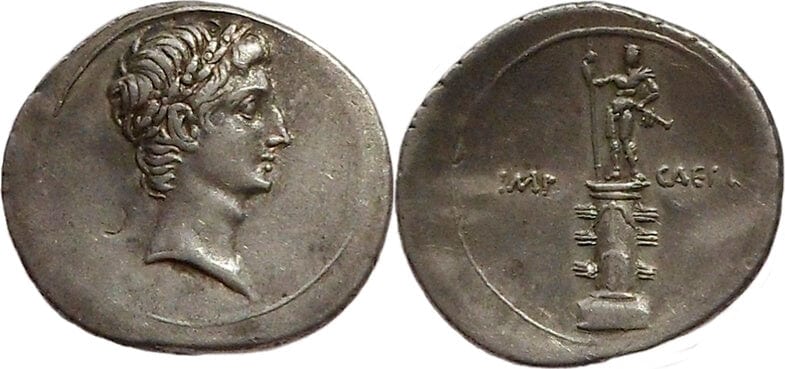 Roman Imperatorial Octavian 37BC denarius