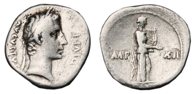 kosuke_dev ローマ帝国 アウグストゥス 紀元前11ー9年 デナリウス 銀貨 美品