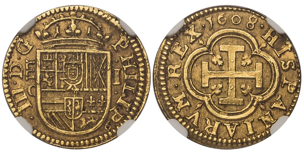 スペイン フェリペ3世 1608年 エスクード 金貨 NGC MS63