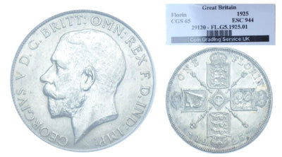 kosuke_dev 【CGS 65】イギリス ジョージ5世 1925年 フローリン銀貨 極美品