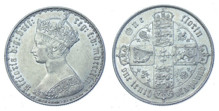 kosuke_dev イギリス ヴィクトリア 1859年 ゴシック フローリン銀貨 極美品