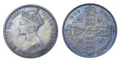 kosuke_dev イギリス ヴィクトリア 1866年 ゴシック フローリン銀貨 DIE#32 準未使用