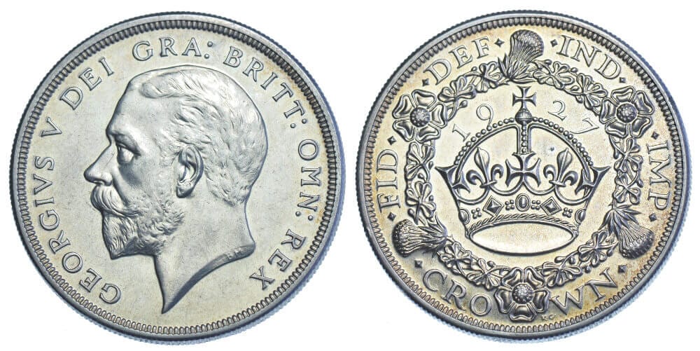 イギリス ジョージ5世 1927年 クラウン銀貨 完全未使用 | アンティーク 