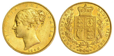 kosuke_dev イギリス ヴィクトリア ”CLOSED 2” 1842年 ソブリン金貨 極美品