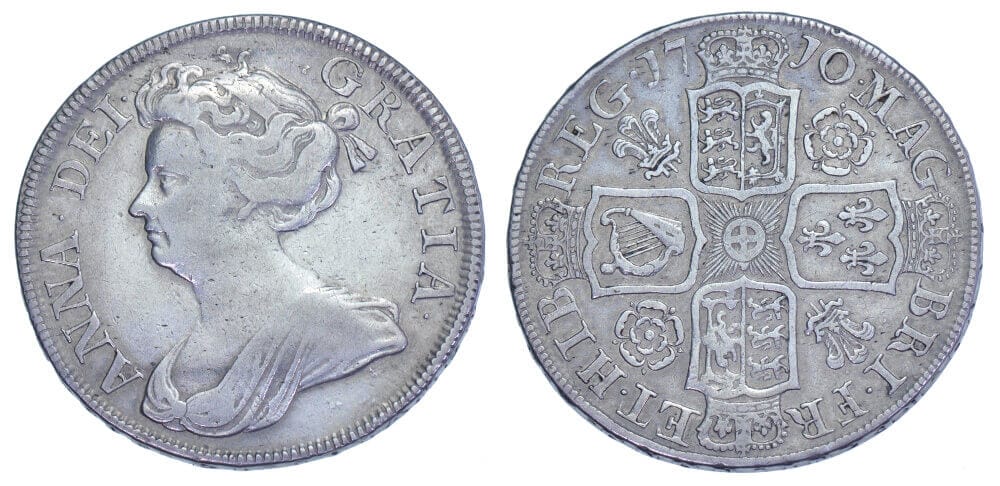 kosuke_dev イギリス アン女王 1710年 ハーフクラン銀貨 美品