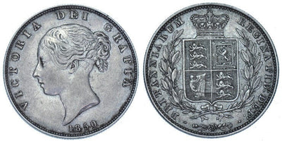 kosuke_dev イギリス ヴィクトリア 1850年 ハーフクラウン銀貨 美品