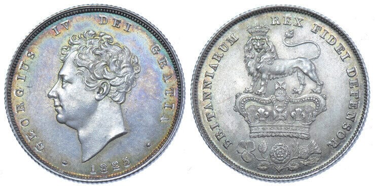 イギリス ジョージ4世 1825年 ハーフクラウン銀貨 プルーフ 未使用品