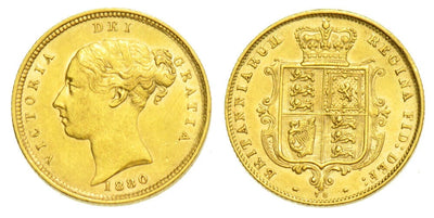 kosuke_dev イギリス ヴィクトリア 1880年 DIE#78 ハーフソブリン金貨 極美品