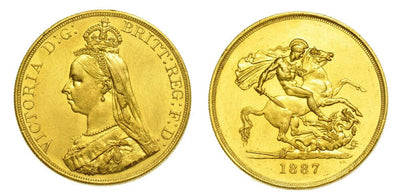 kosuke_dev イギリス ヴィクトリア 1887年 5ポンド金貨 極美品
