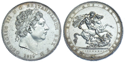 kosuke_dev イギリス ジョージ3世 1819年 LIX クラウン銀貨 準未使用