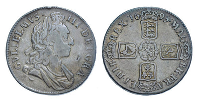 kosuke_dev イギリス ウィリアム3世 1695年 クラウン銀貨 美品
