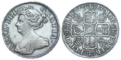 kosuke_dev イギリス アン女王 1713年 ハーフクラン銀貨 美品