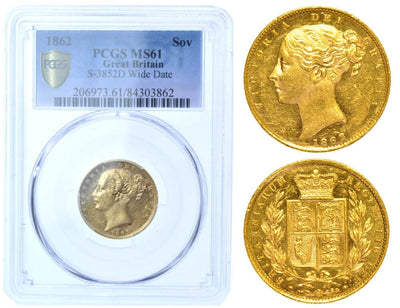 kosuke_dev 【PCGS MS61】イギリス ヴィクトリア 1862年 ソブリン金貨