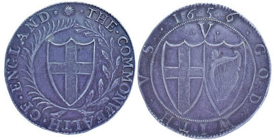 kosuke_dev イギリス コモンウェルス 1656年 ”6 over 4" クラウン銀貨 極美品