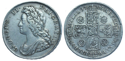 kosuke_dev イギリス ジョージ2世 1739年 ハーフクラウン銀貨 美品