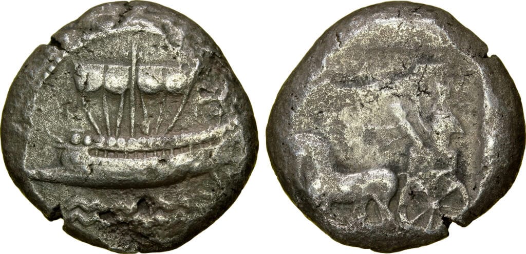 kosuke_dev 古代ギリシャ フェニキア サイダ 7世紀 ディシェケル 銀貨 美品