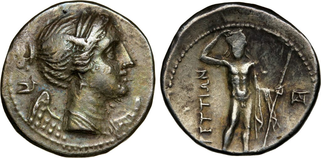 kosuke_dev 古代ギリシャ BRUTTIUM 紀元前215-205年 ドラクマ 銀貨 準未使用