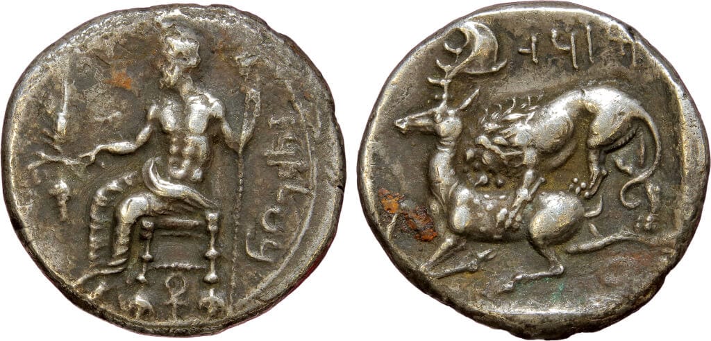 kosuke_dev 古代ギリシャ キリキア タルソス マザイオス 紀元前335年 ステーター 銀貨 美品