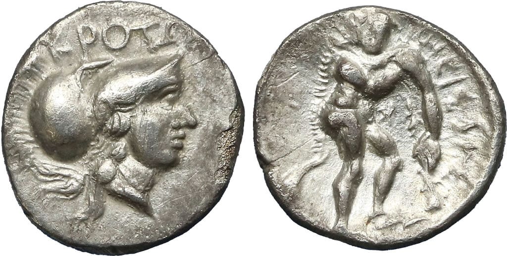kosuke_dev 古代ギリシャ BRUTTIUM 紀元前300-250年 ディオボレ 銀貨 準未使用