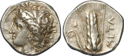 kosuke_dev 古代ギリシャ ルカニア メタポンタム 紀元前300-280年 ステーター ディドラクマ 銀貨 準未使用