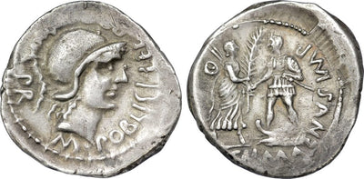 共和政ローマ グナエウス・ポンペイウス 紀元前46-45年 デナリウス 銀貨 MBC
