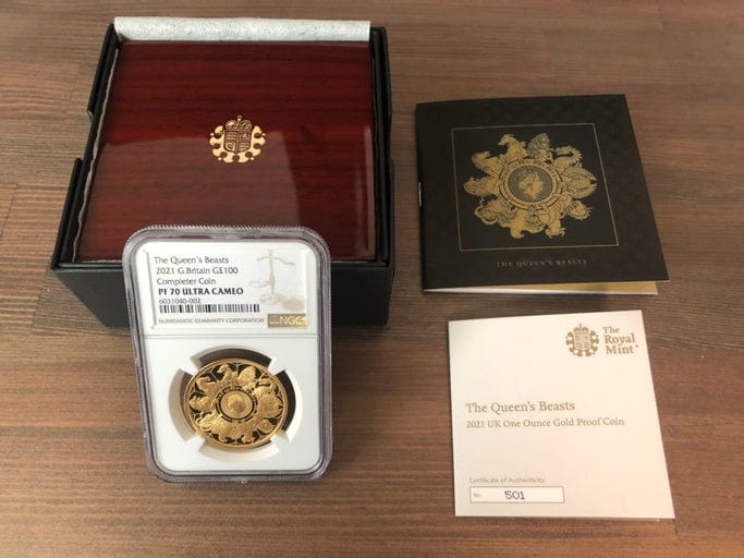 アンティークコインギャラリア 2021年 クイーンズビースト コンプリーター 1オンス金貨 NGC PF70UC