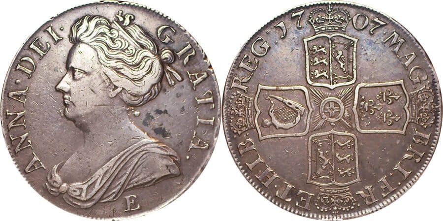 kosuke_dev イギリス アン女王 Edinburgh 1707年 クラウン銀貨 極美品